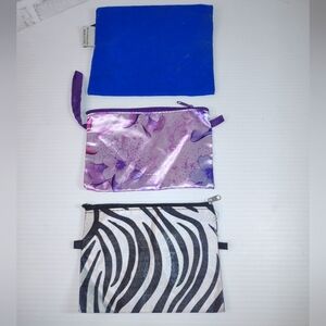 Floral and Zebra Print Cosmetic Bags Set
